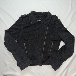 Fleece Lined Grey Moto Jacket